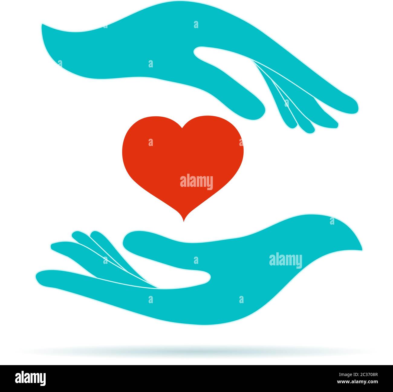 Volunteer donation or solidarity charity concept. Symbol hand giving and hand receiving. Voluntary assistance and support service. Volunteers Stock Vector