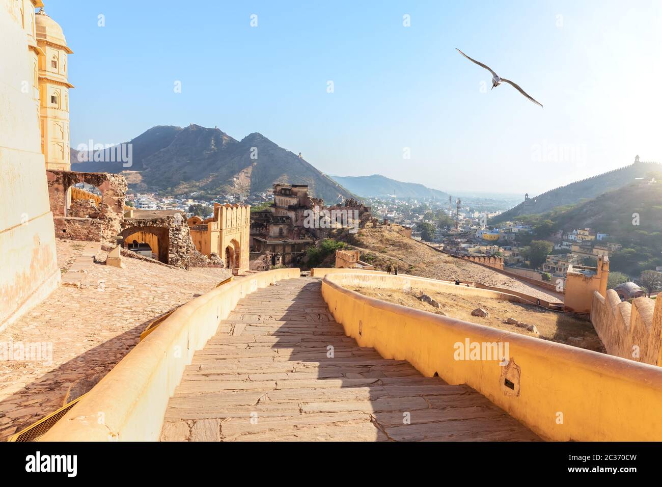 Stairs of Amber Fort and Amer view, India, Jaipur Stock Photo - Alamy