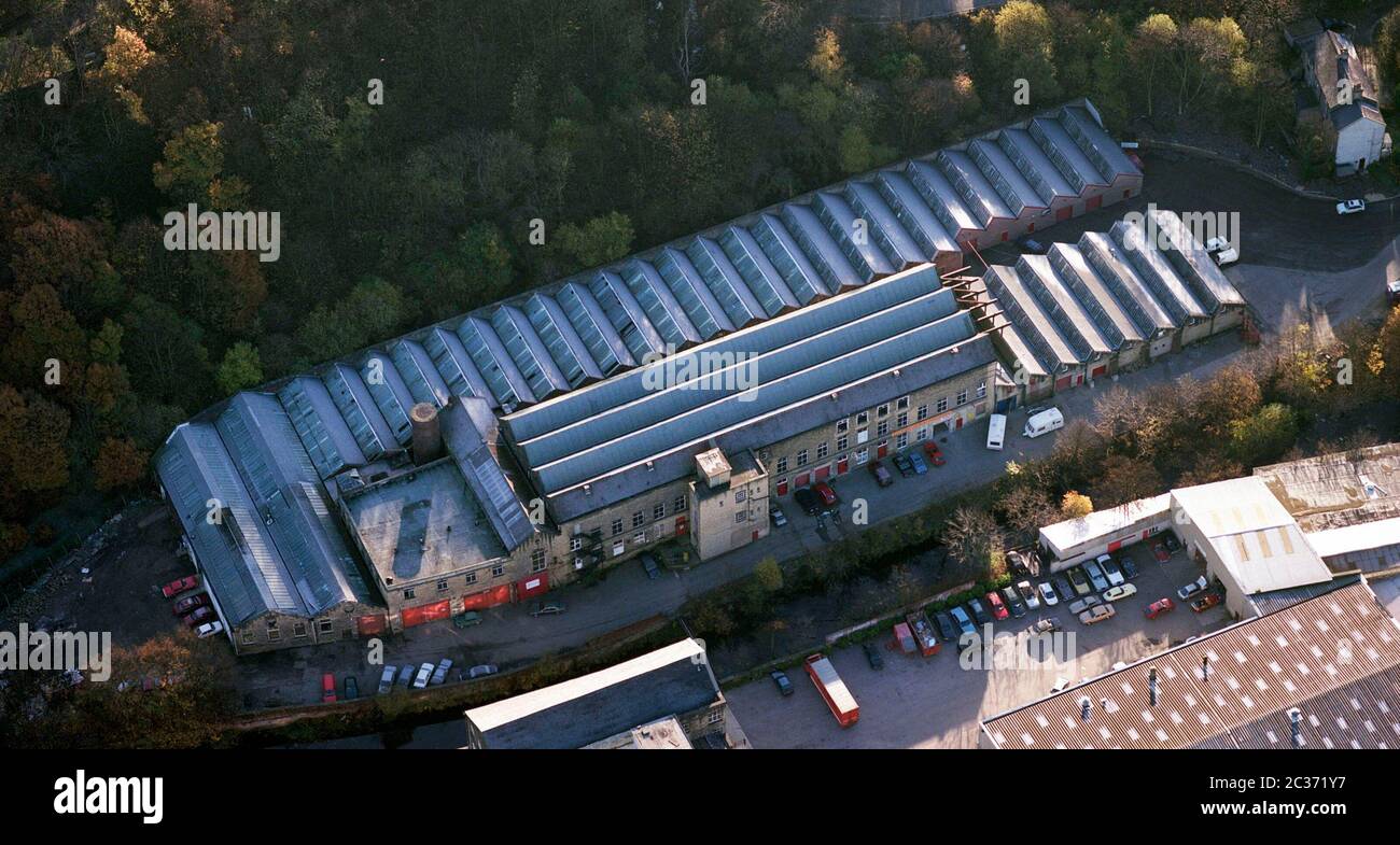 An aerial photograph of Perseverance Mill, Lockwood, Huddersfield, West