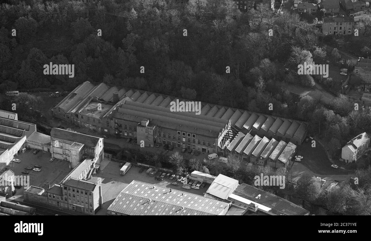 An aerial photograph of Perseverance Mill, Lockwood, Huddersfield, West
