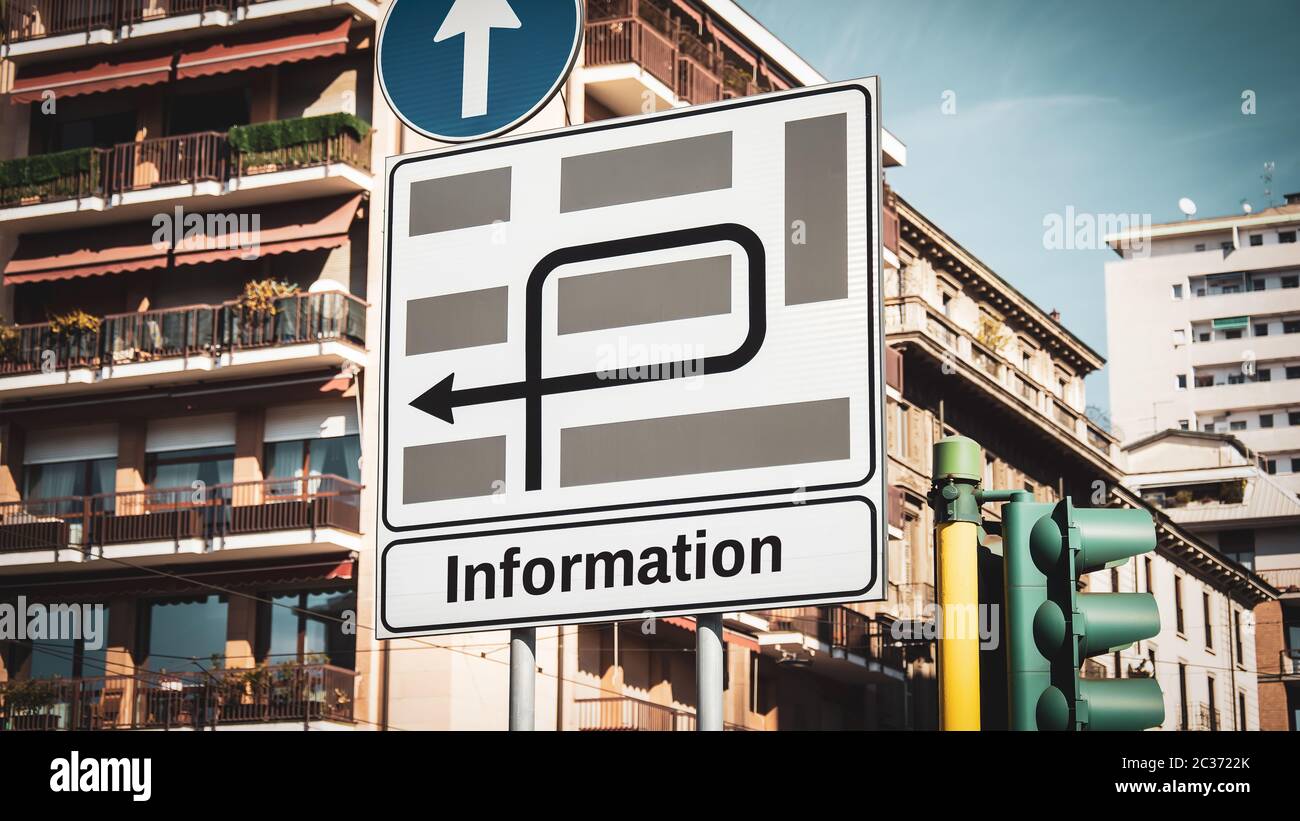 Street Sign to Information Stock Photo - Alamy