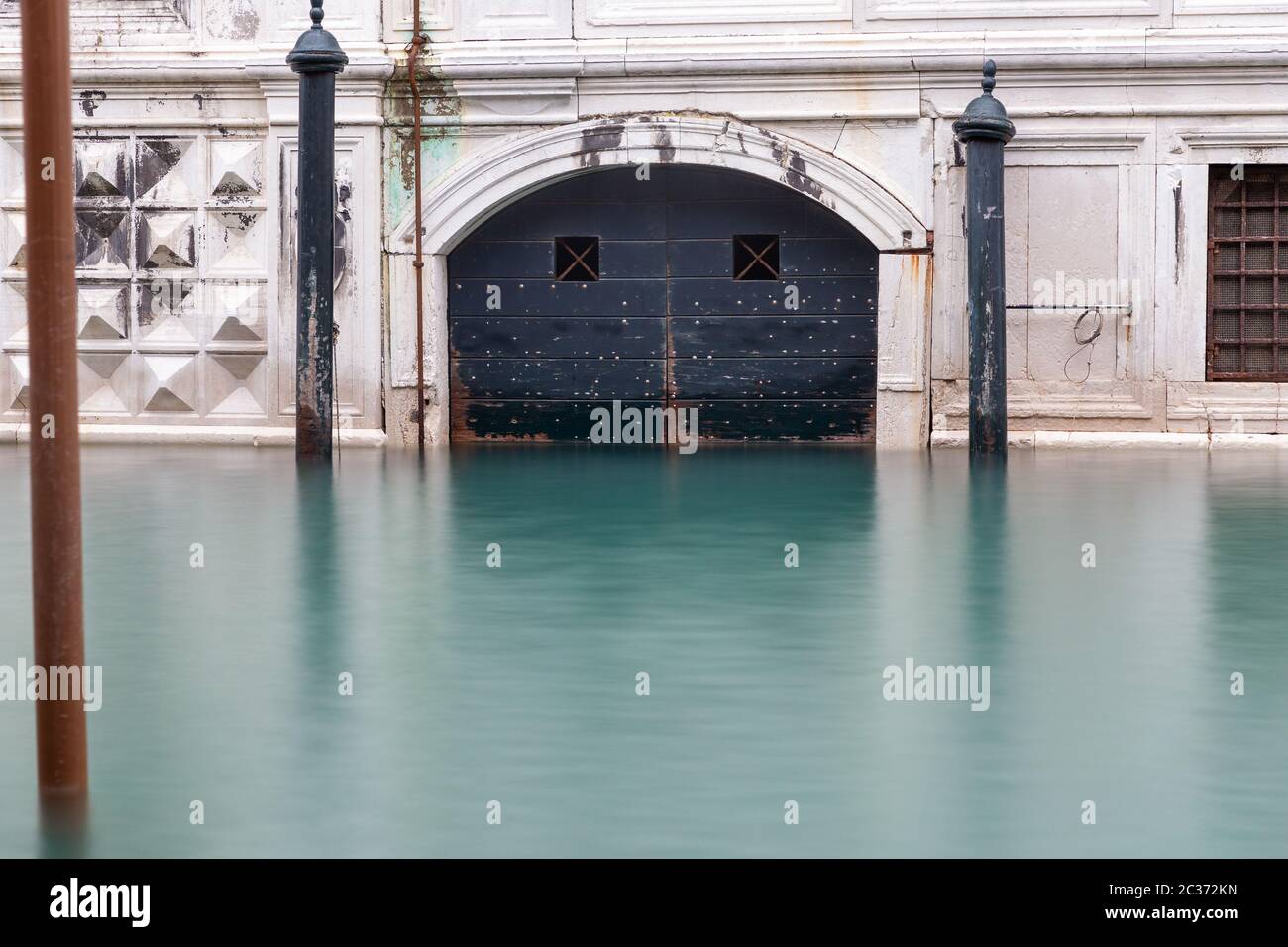 Flooding, Acqua Alta, on St. MarkÂ´s Square, Venice Stock Photo