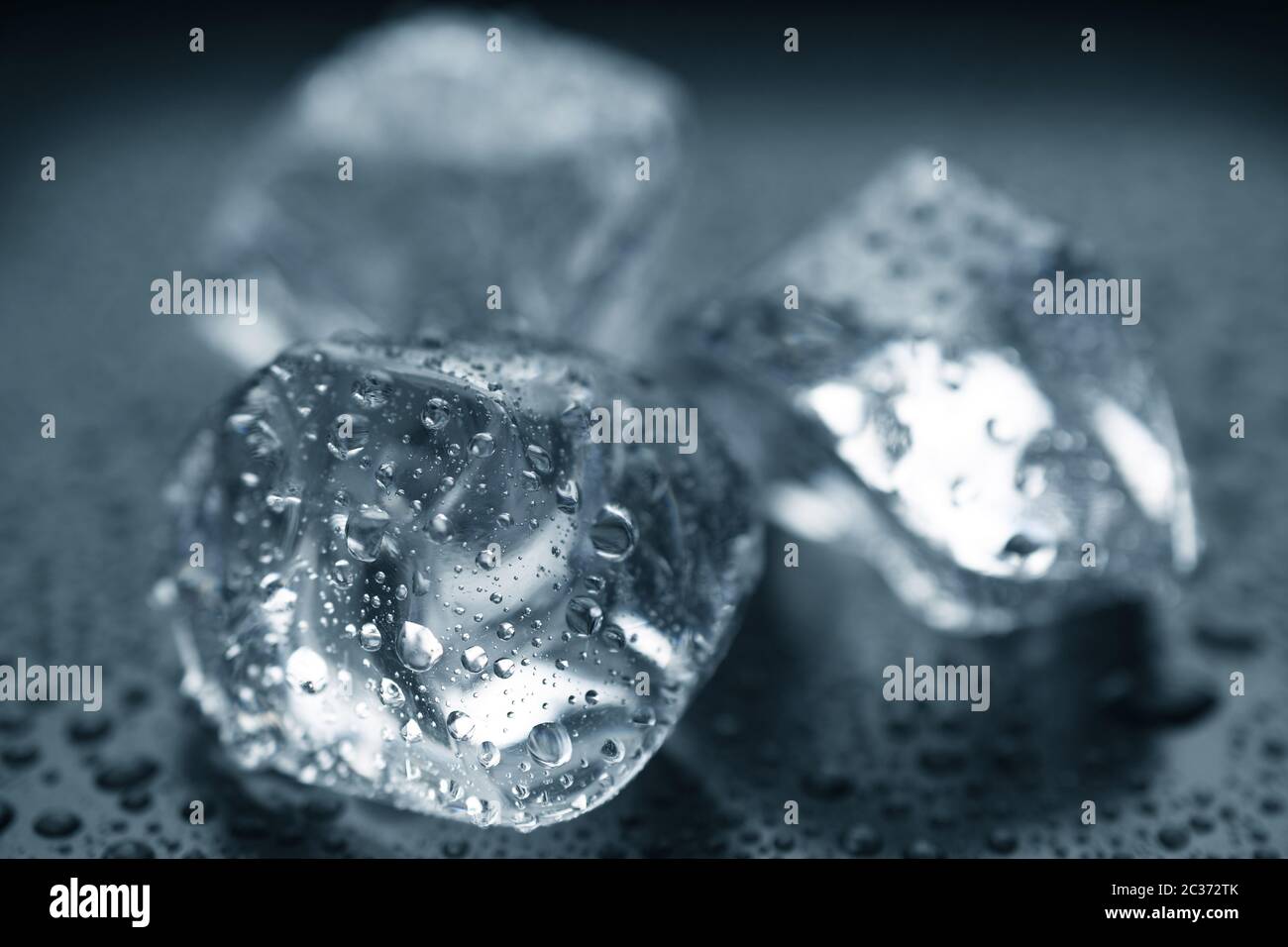 ice cubes on black background Stock Photo