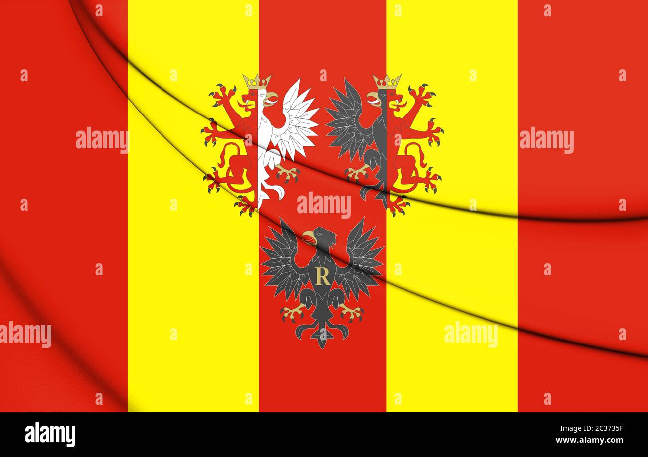 3D Flag of Lodz Voivodeship, Poland. 3D Illustration Stock Photo Alamy