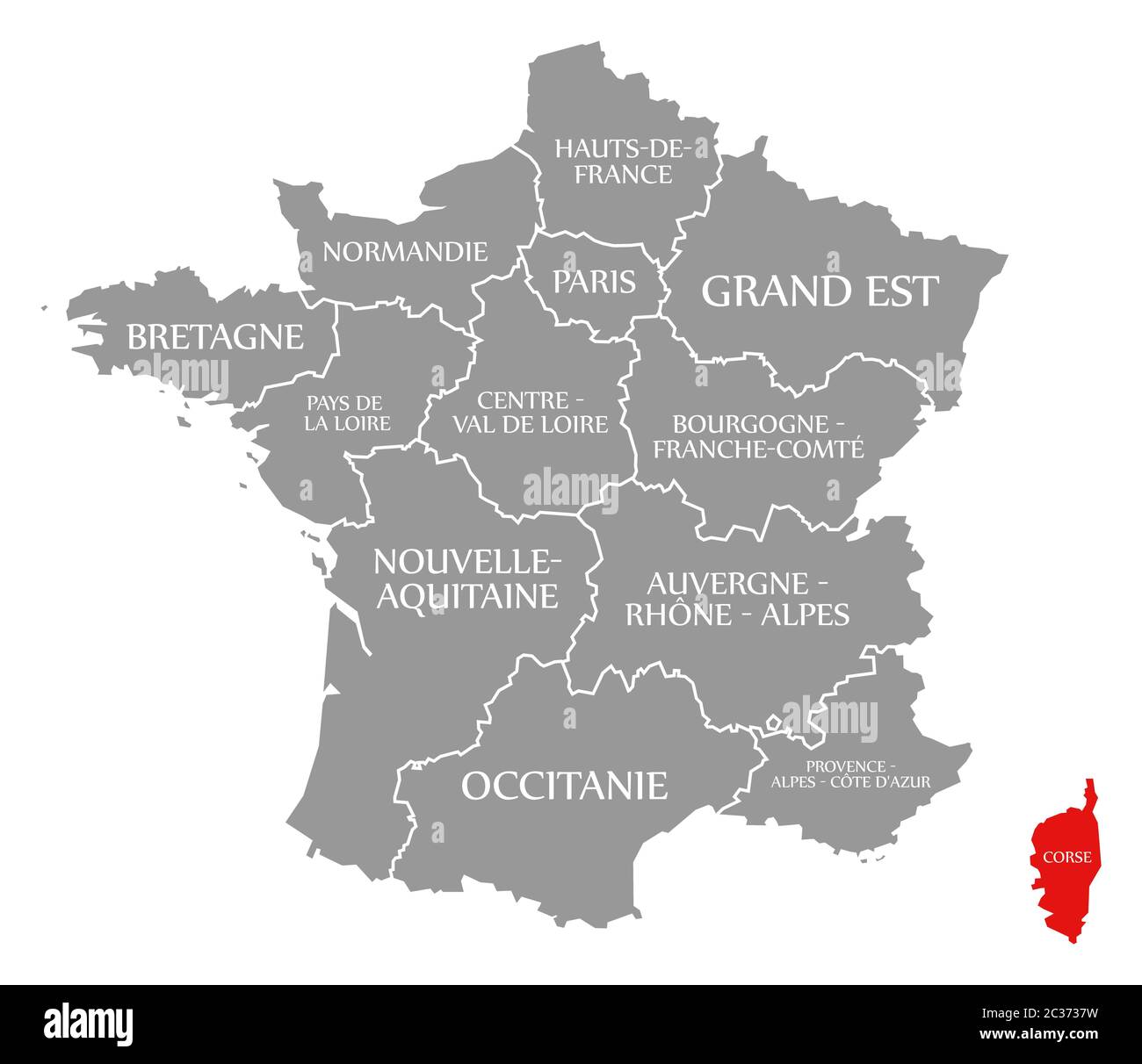 Labelled Map Of France France County Map Cut Out Stock Images & Pictures - Alamy