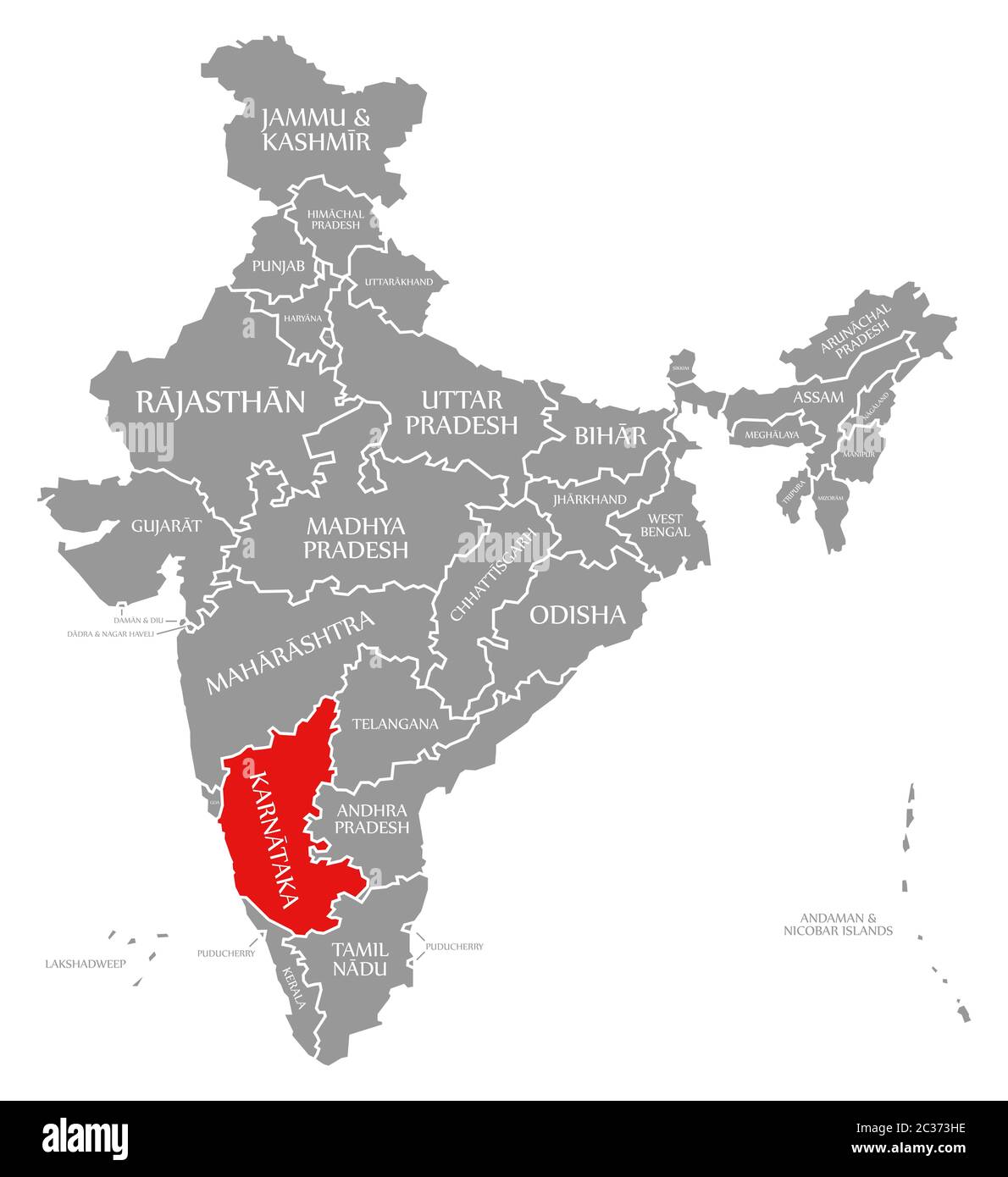 The Map Of Karnataka Karnataka Map High Resolution Stock Photography And Images - Alamy