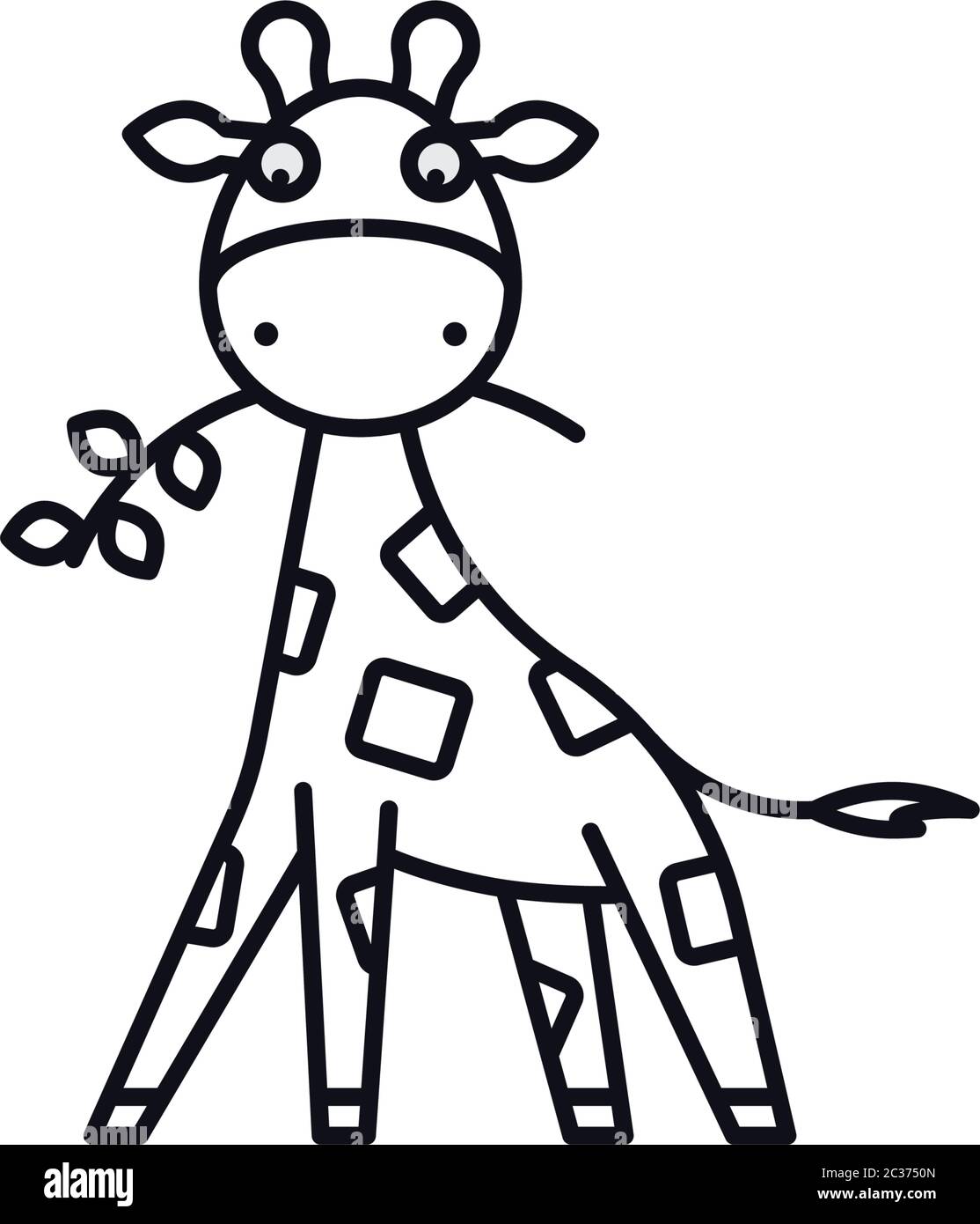 Baby Giraffe Cartoon Images Black And White