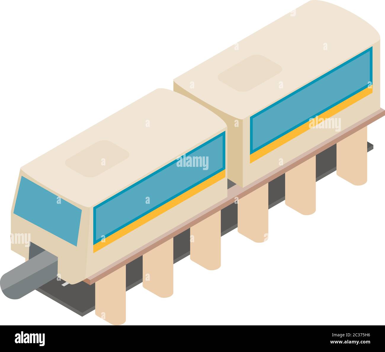 Monorail train icon, isometric style Stock Vector