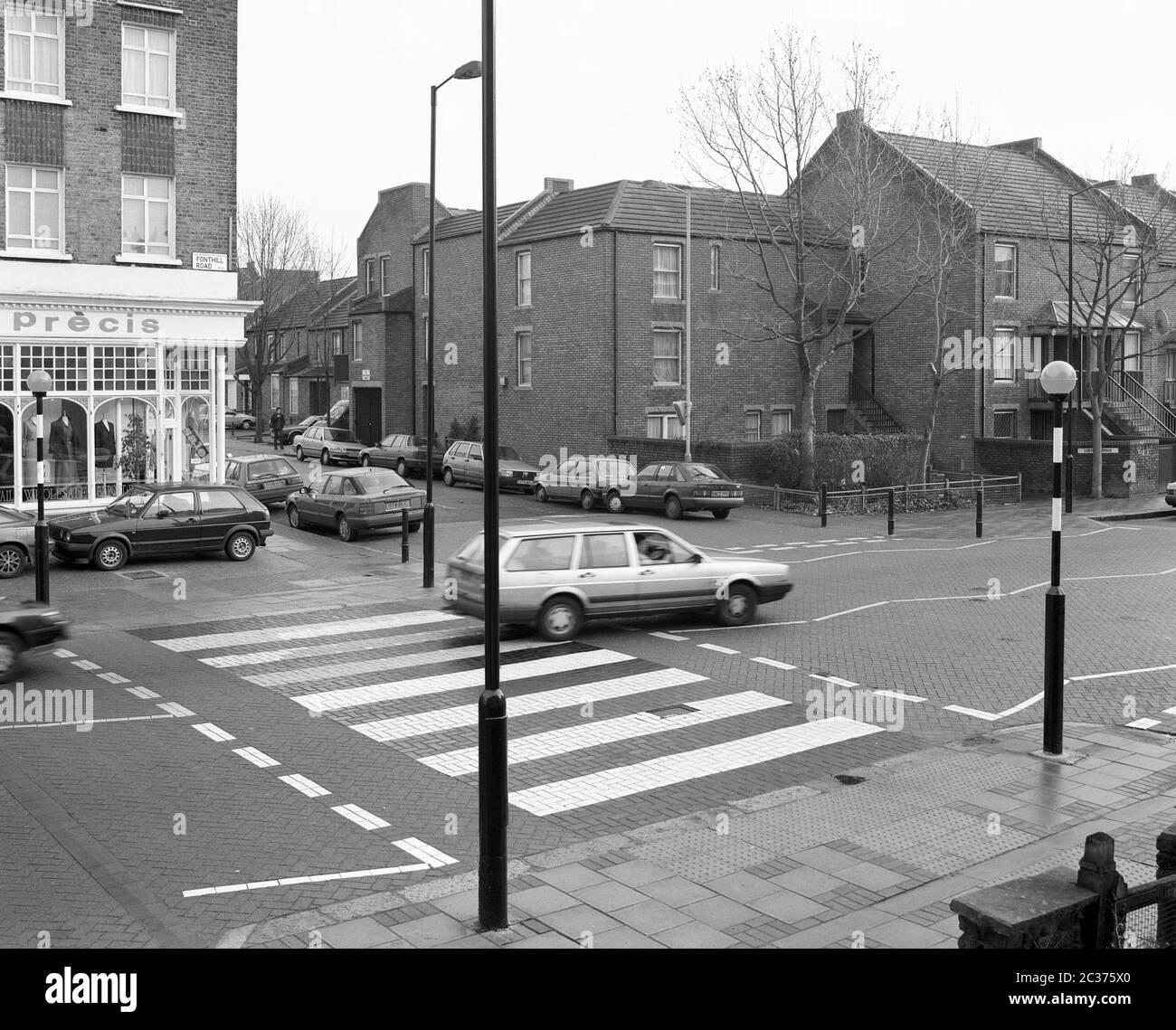 Street scene in Lennox Road, in north west London, UK, in 1996 Stock