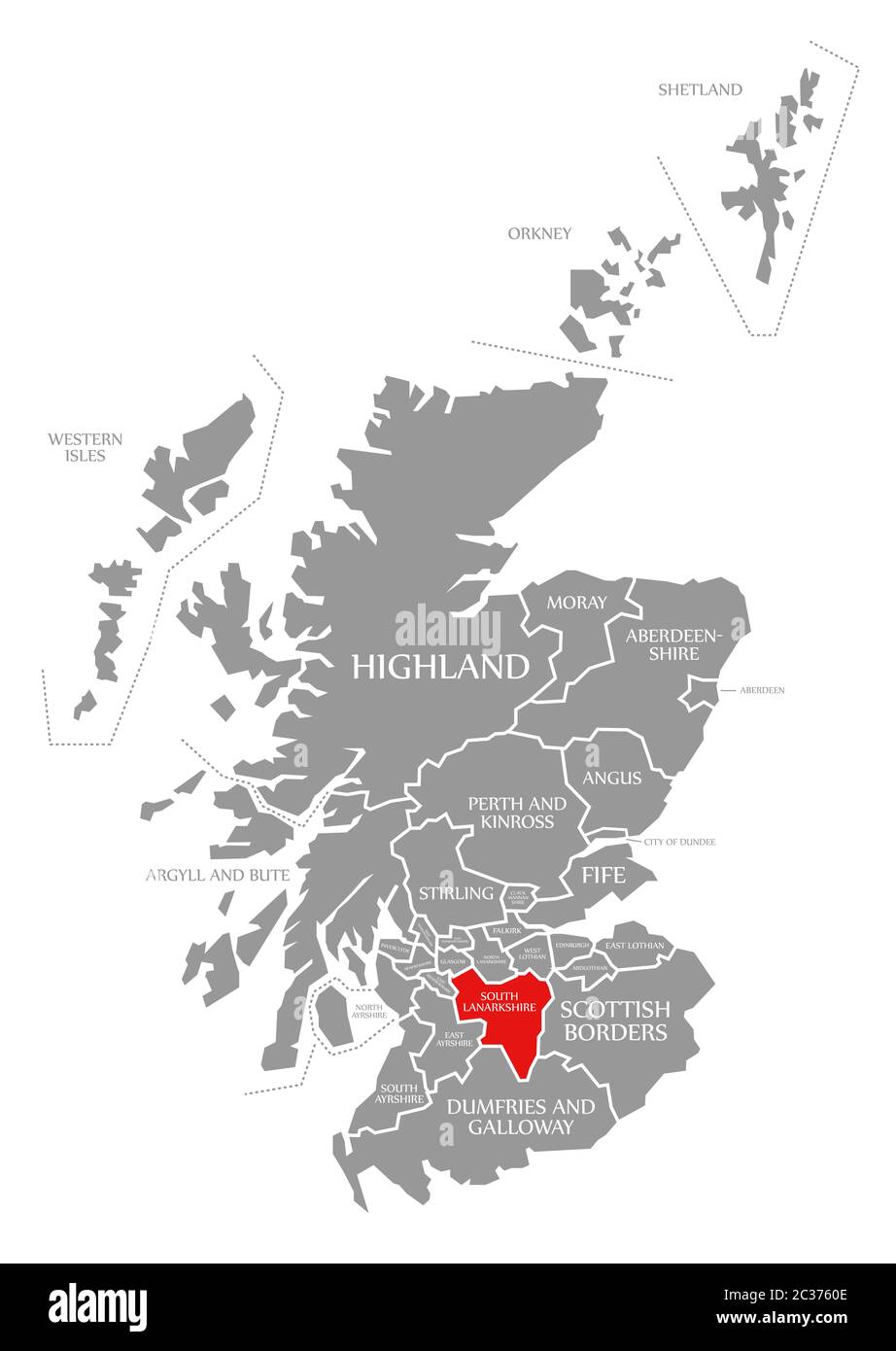 Map Of North And South Lanarkshire Lanarkshire Map High Resolution Stock Photography And Images - Alamy