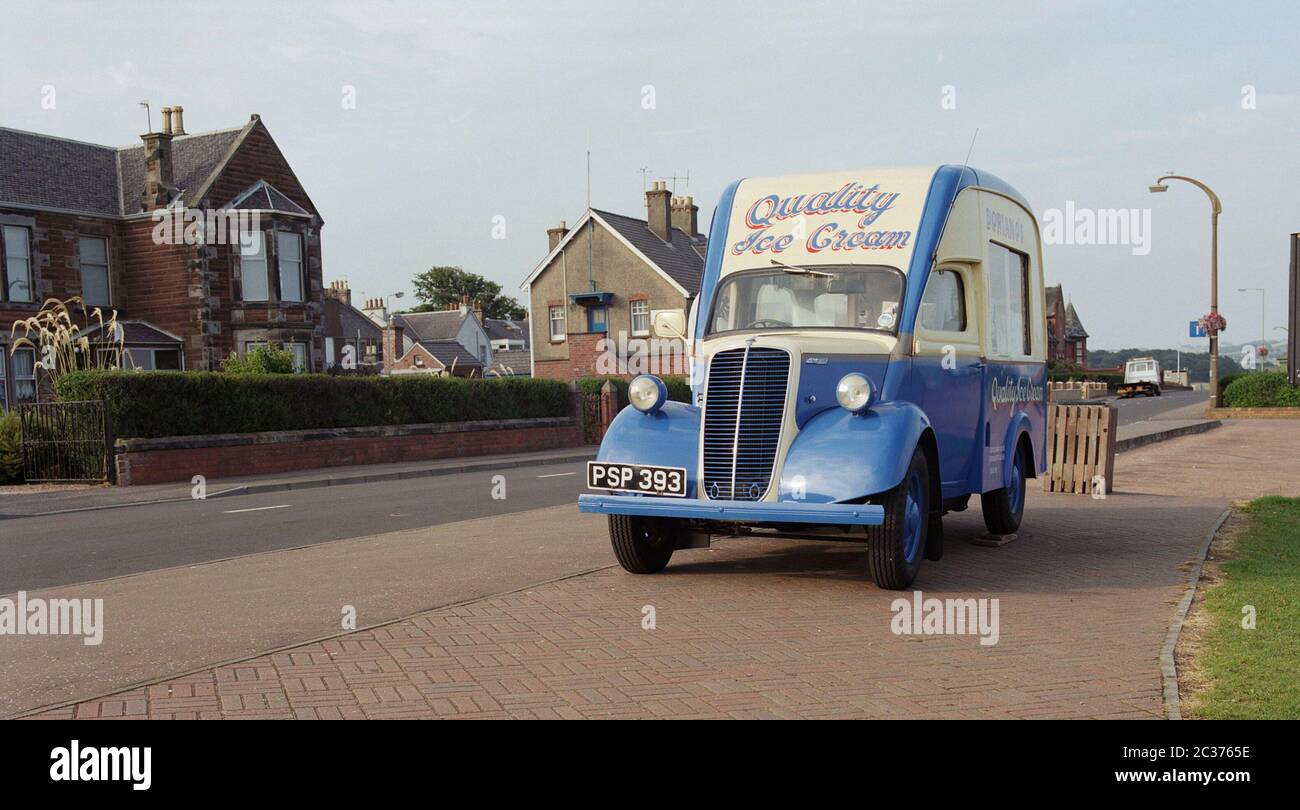 An old fashioned Ice Cream Van on the promenade at Leven, Fife