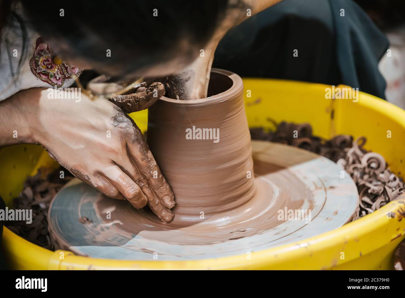 Vintage Earthenware Clay Pots, Bowls and Jugs on a Wooden Table on a White  Background Stock Image - Image of utensils, museum: 274957637