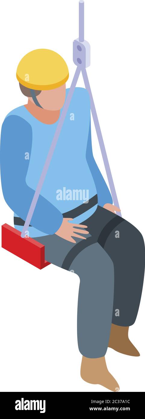 Industrial climber man icon, isometric style Stock Vector