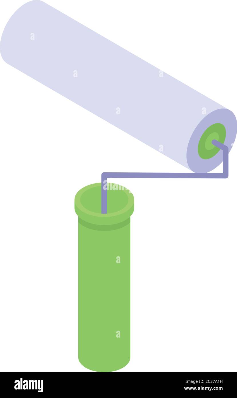 Industrial climber roller icon, isometric style Stock Vector