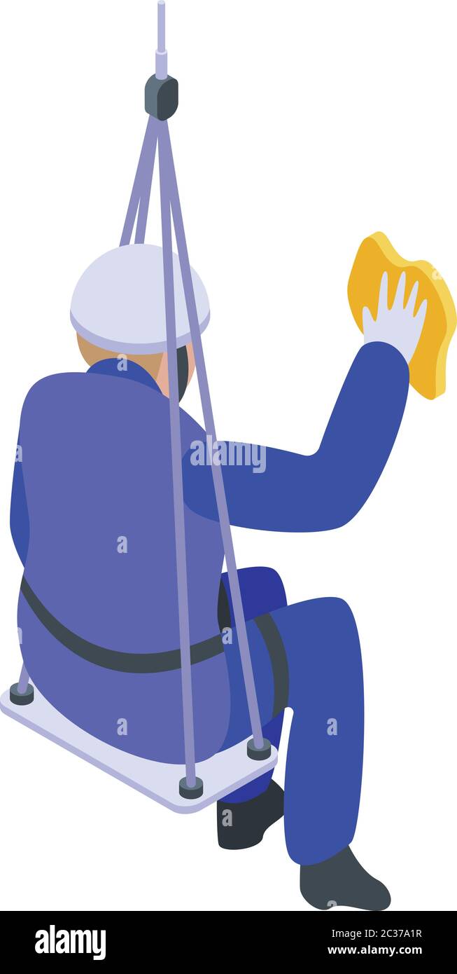 Window industrial climber icon, isometric style Stock Vector