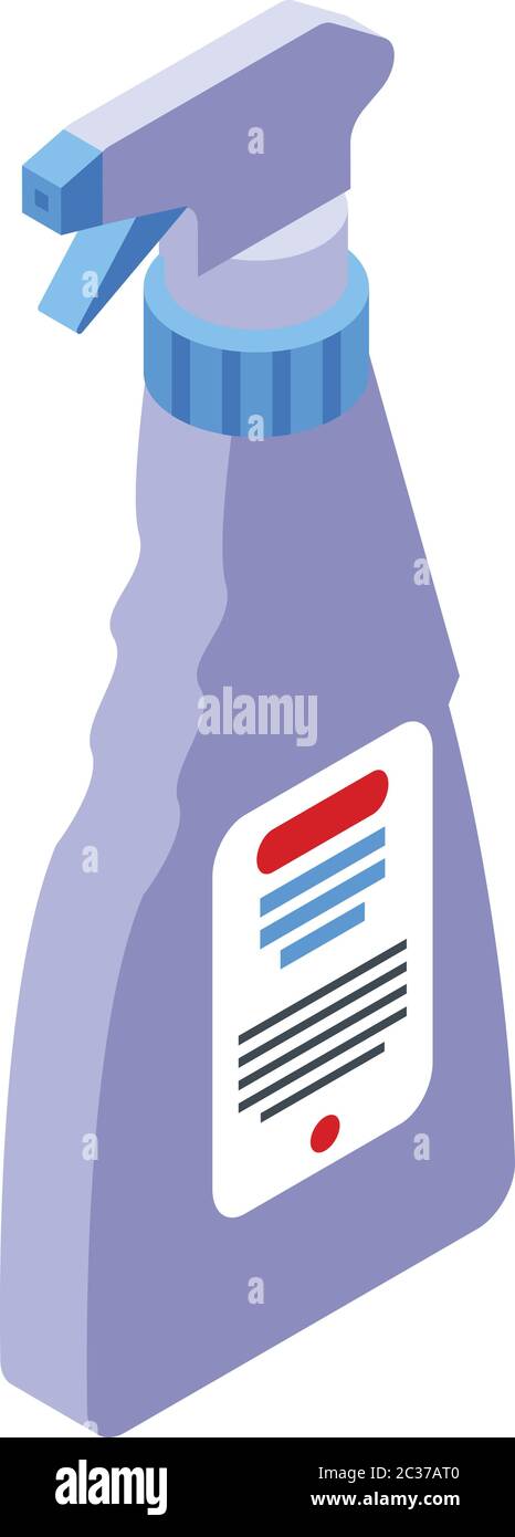 Cleaner bottle spray icon, isometric style Stock Vector