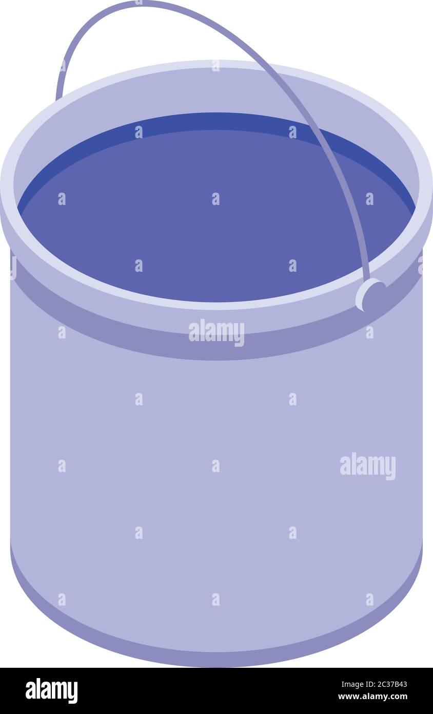 Paint bucket icon, isometric style Stock Vector