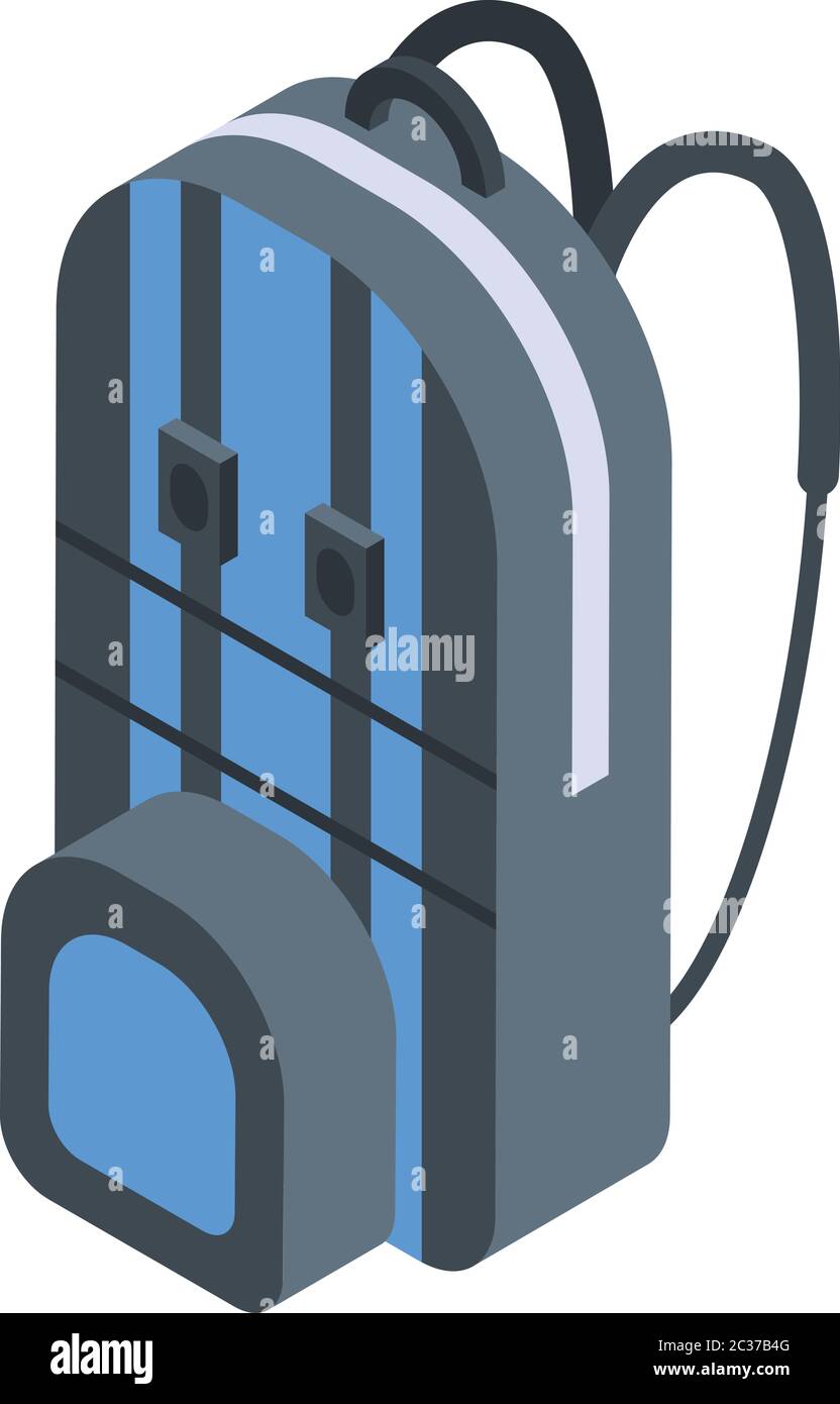 Climber backpack icon, isometric style Stock Vector