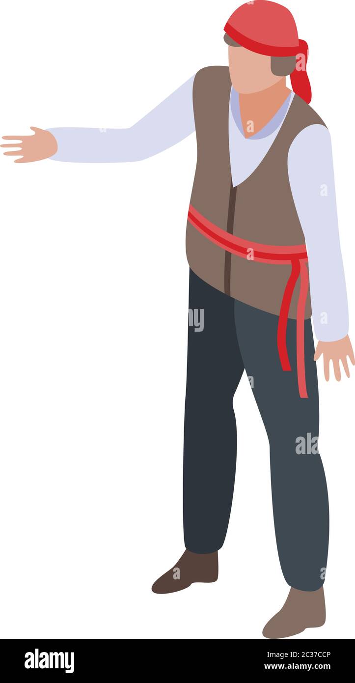Pirate icon, isometric style Stock Vector