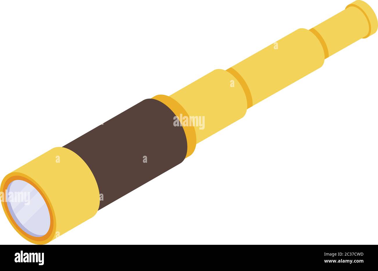 Pirate spyglass icon, isometric style Stock Vector