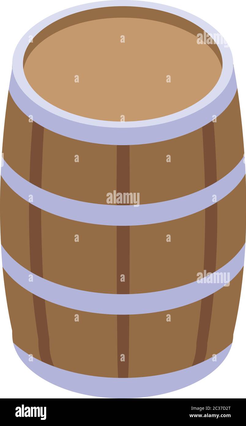 Ship pirate barrel icon, isometric style Stock Vector