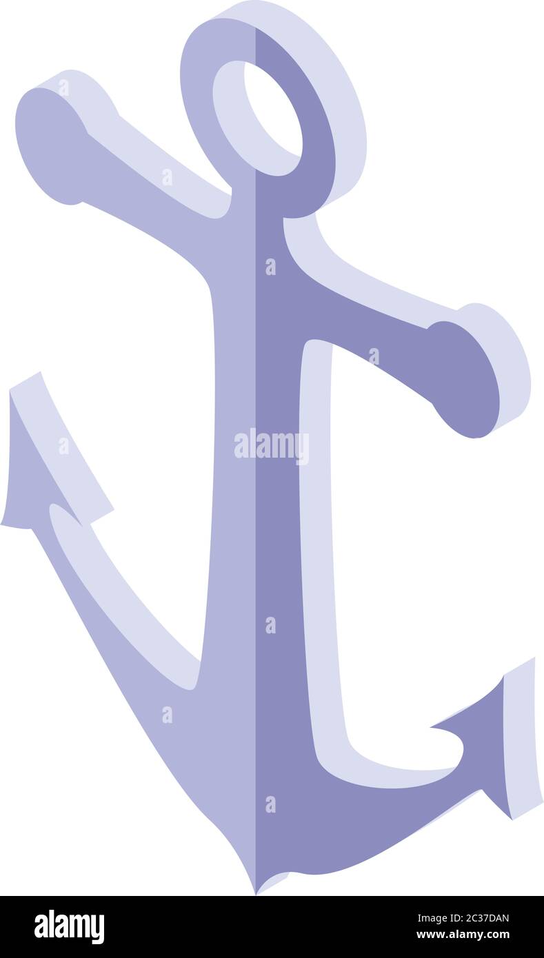 Pirate ship anchor icon, isometric style Stock Vector