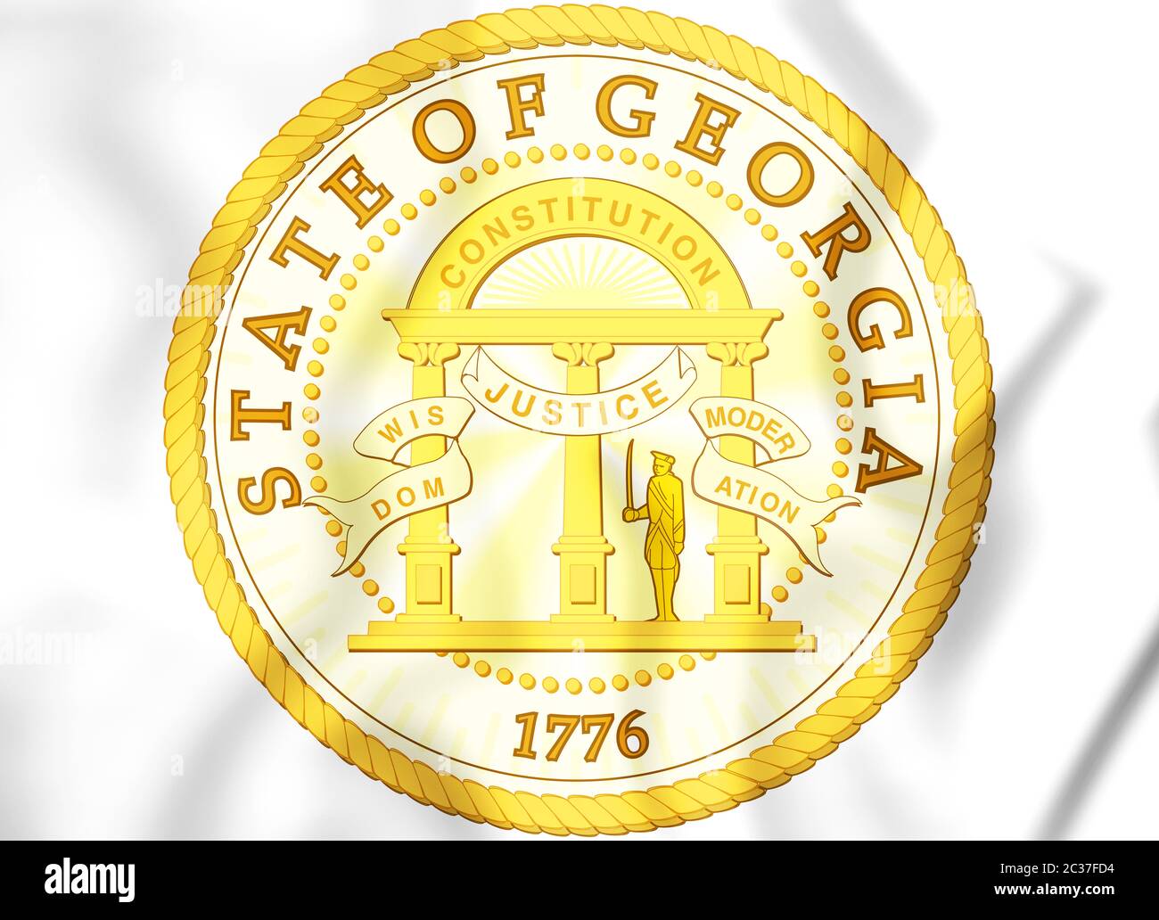 3D State Seal of Georgia, USA. 3D Illustration. Stock Photo