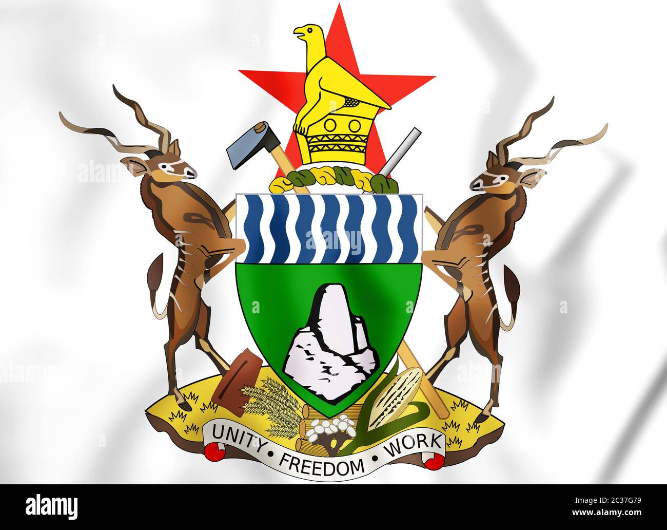 3D Zimbabwe Coat of Arms. 3D Illustration Stock Photo Alamy