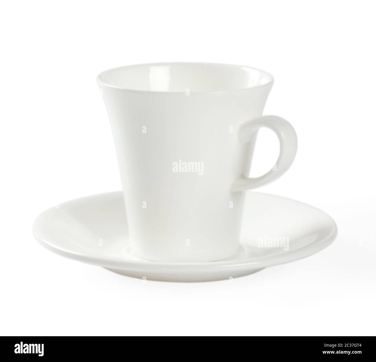 white coffee cup and saucer isolated on white Stock Photo - Alamy