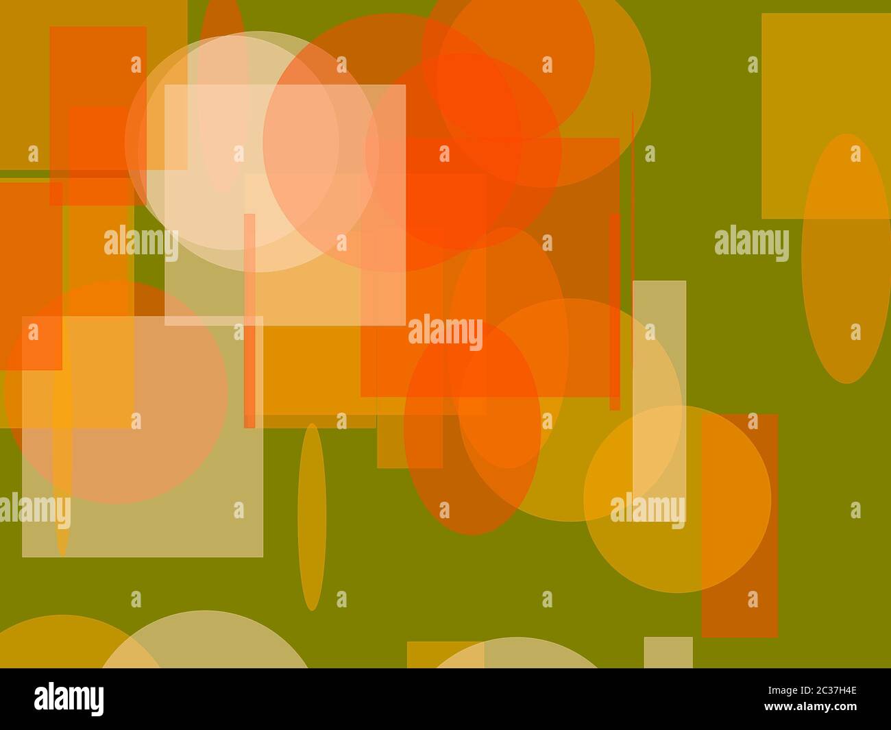 Abstract minimalist orange illustration with circle and ellipses ...