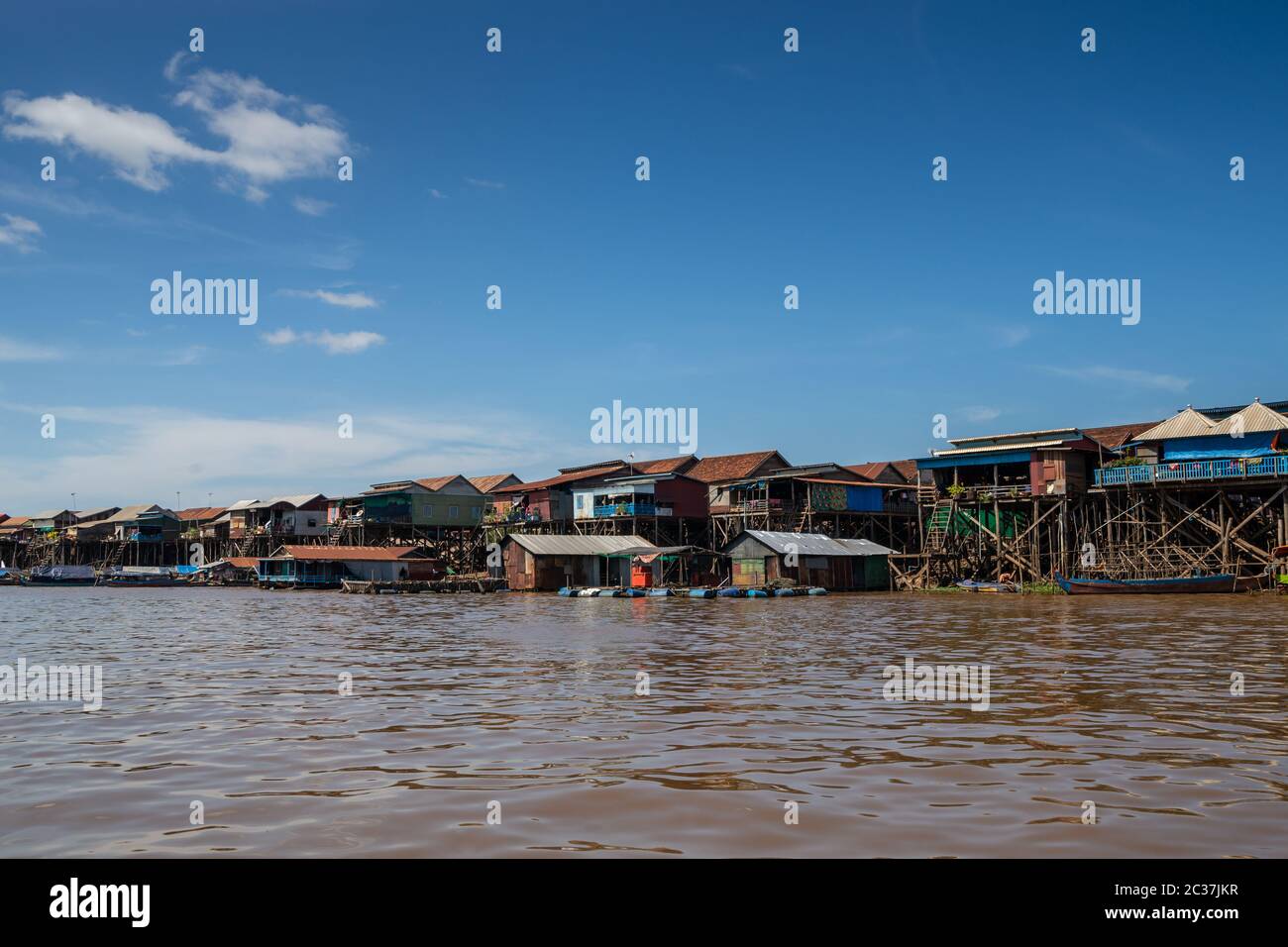 Kompong Khleang Floating Village at Lake Tonle Sap Cambodia Stock Photo