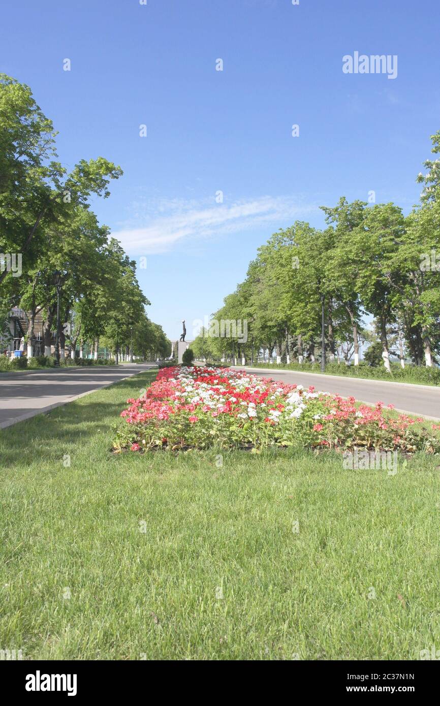 View on quay of river Volga in the city Samara Stock Photo