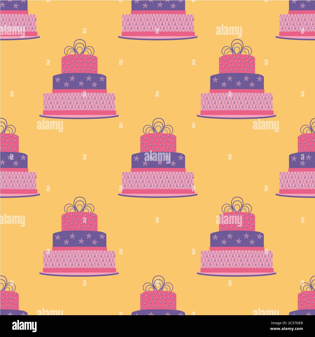Birthday cake seamless pattern. Vector illustration Stock Photo - Alamy