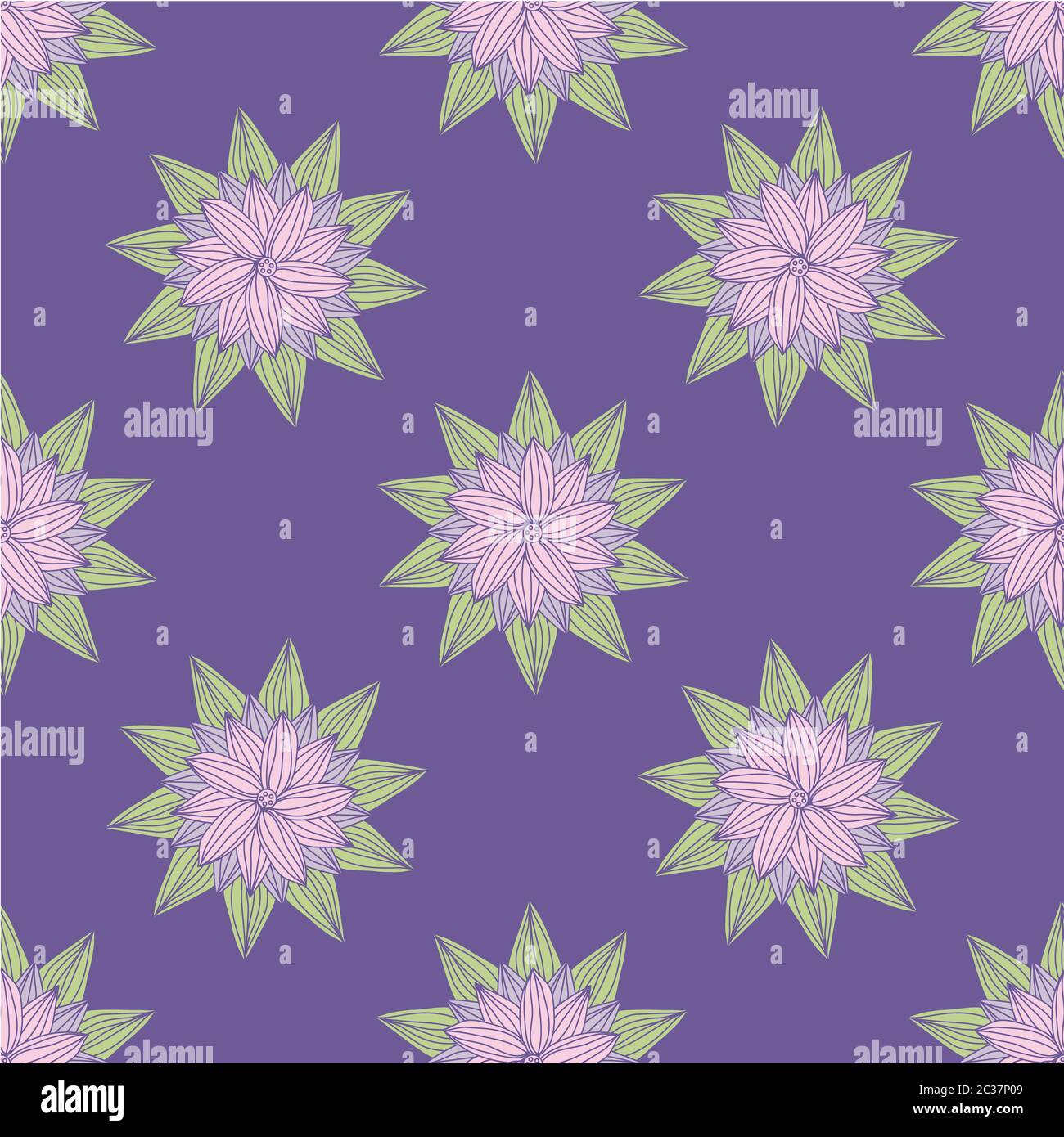 Floral doodle seamless pattern. Vector illustration Stock Photo - Alamy