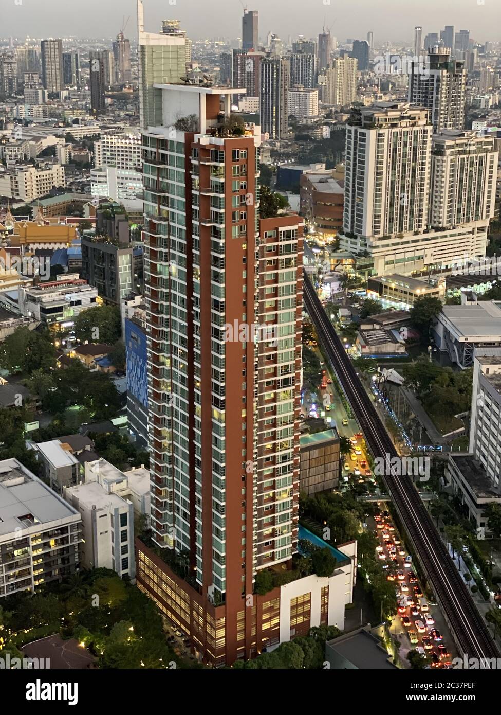 Bangkok Aerial View, capital city of Thailand with skyscrapers Stock ...