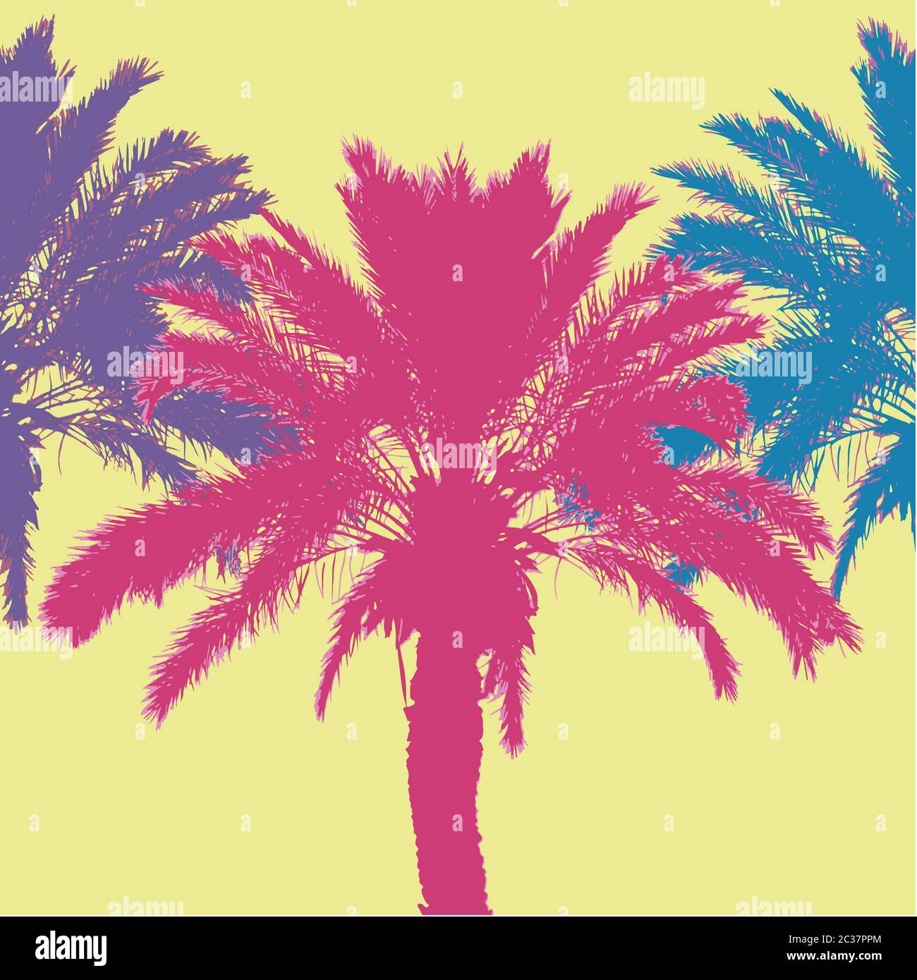 Tropical palm tree silhouettes. Vector illustration Stock Photo - Alamy