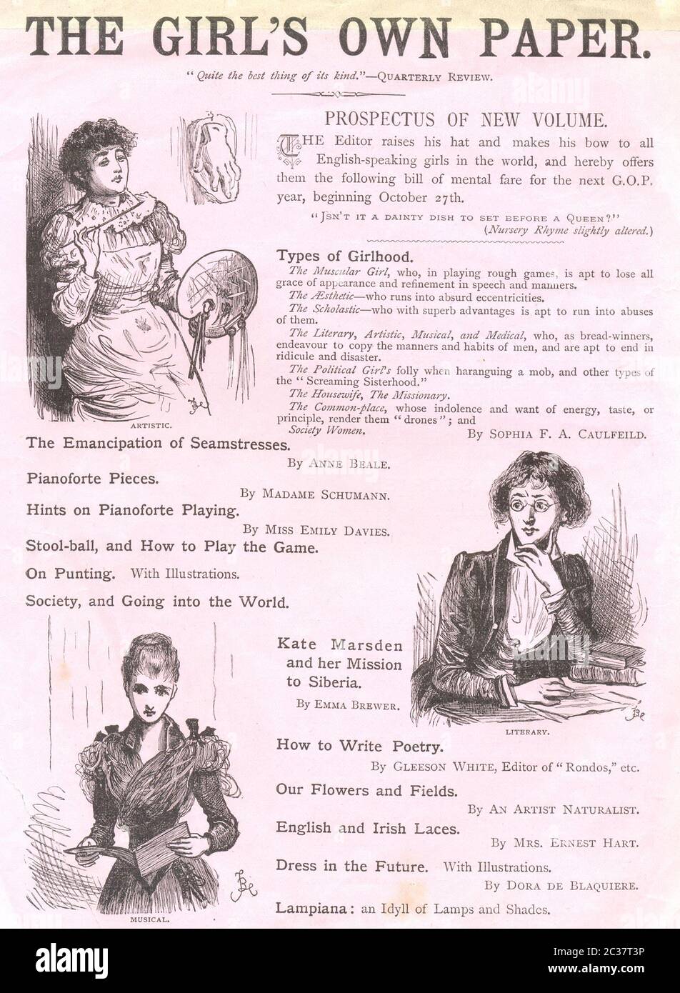 Prospectus for The Girl's Own Paper 1890 Stock Photo