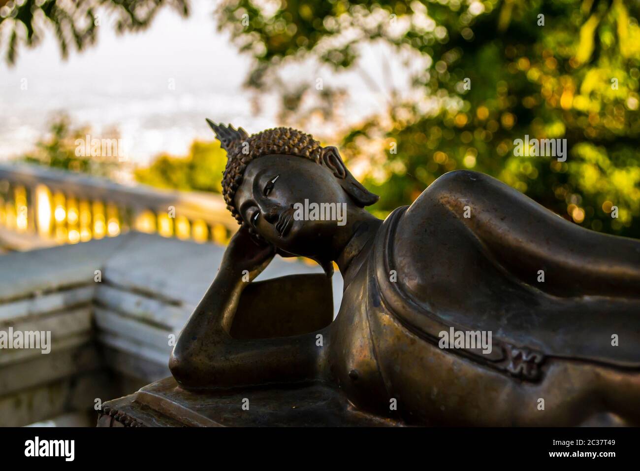 Gold buddha statue in wat phrathat doi suthep temple hi-res stock ...