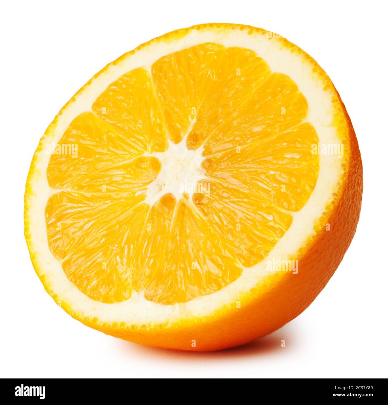 Half of ripe juicy orange isolated on white background Stock Photo Alamy
