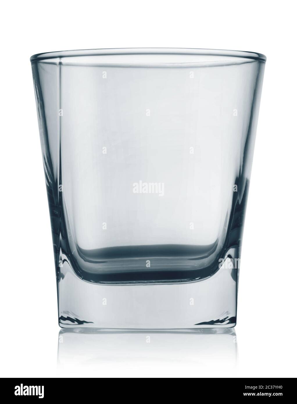Glass with a square bottom isolated on white background Stock Photo Alamy