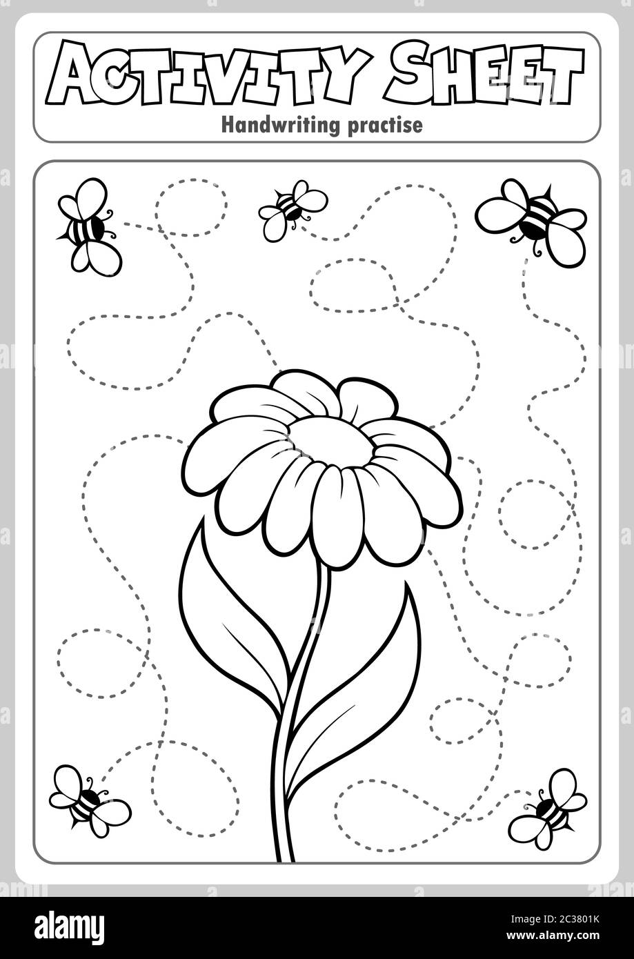 Activity sheet handwriting practise 1 - picture illustration Stock ...