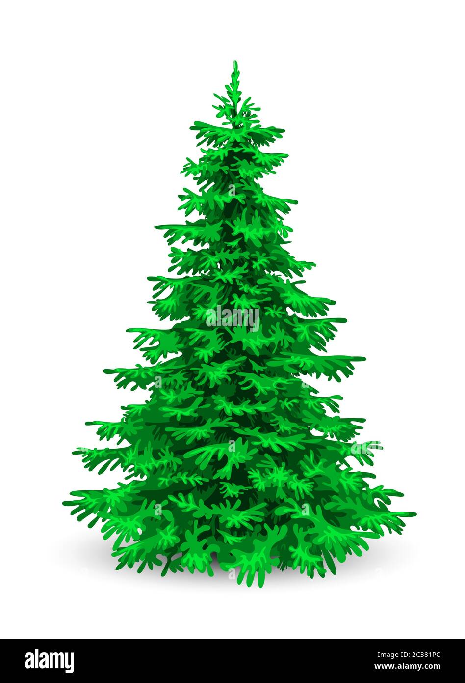 Christmas tree. Herringbone on a white background. Evergreen coniferous tree. Stock Vector