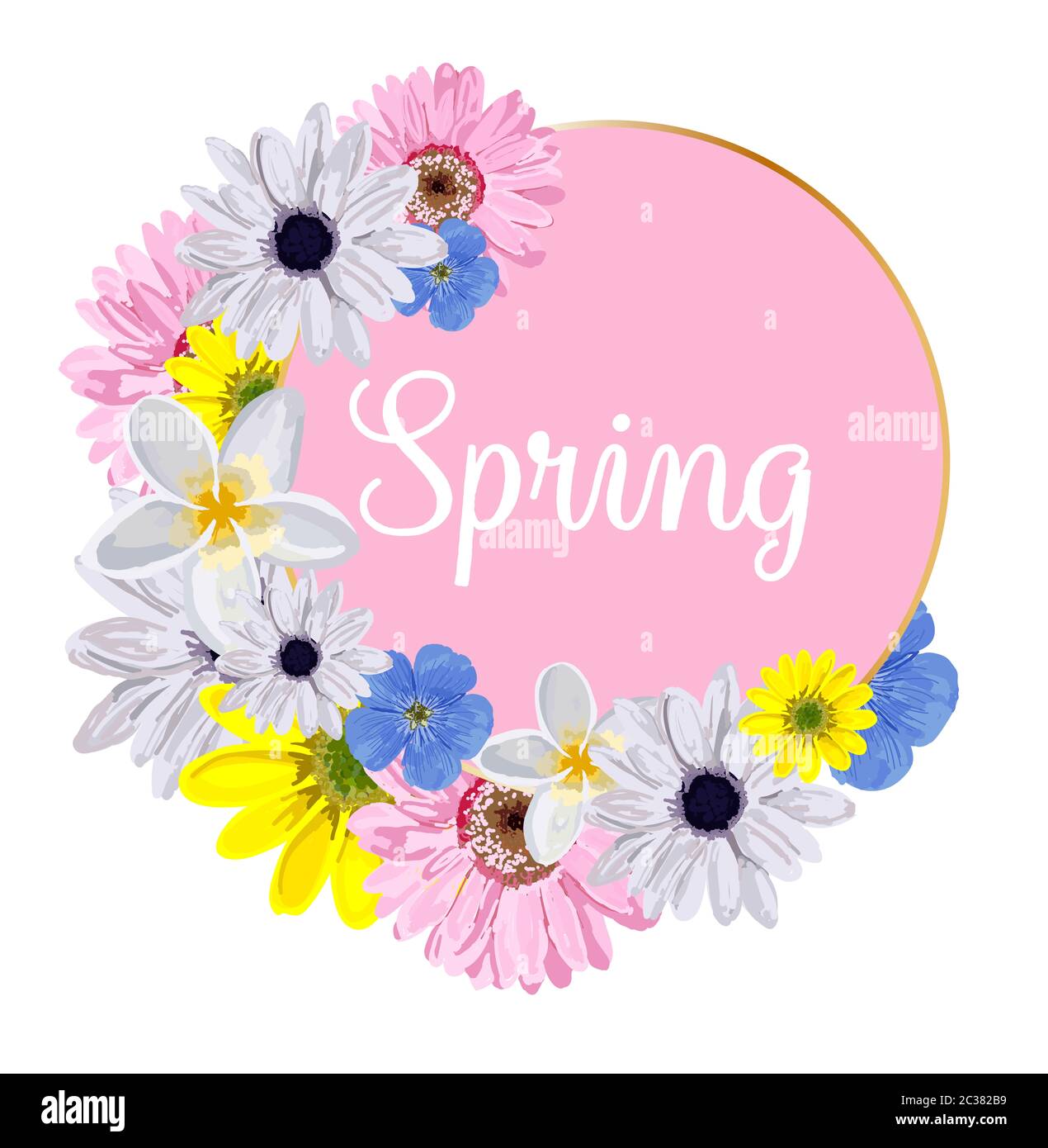 Spring hand sketch logo, icon typography icon. Spring season lettering ...