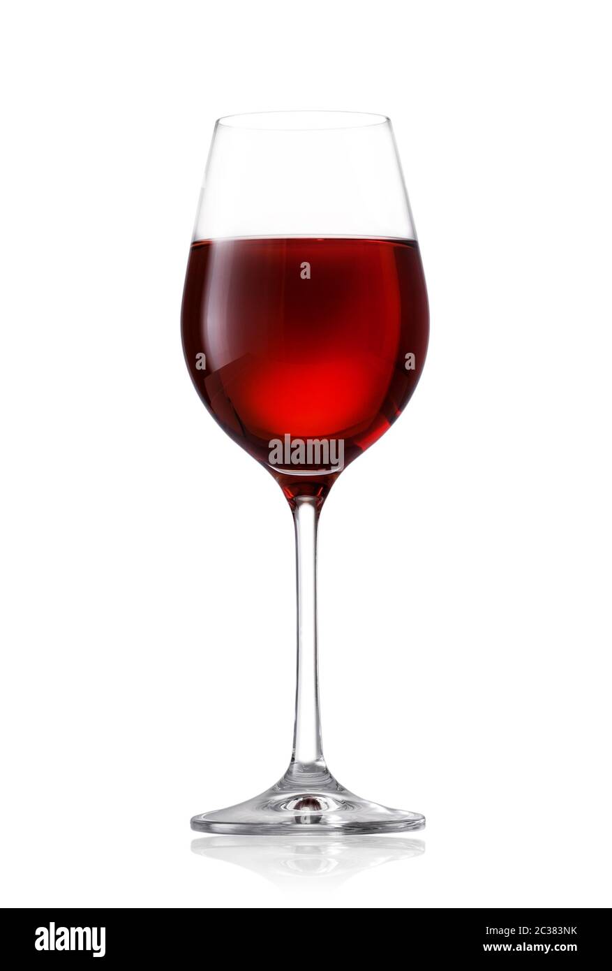 Glass of red wine isolated on white background Stock Photo - Alamy