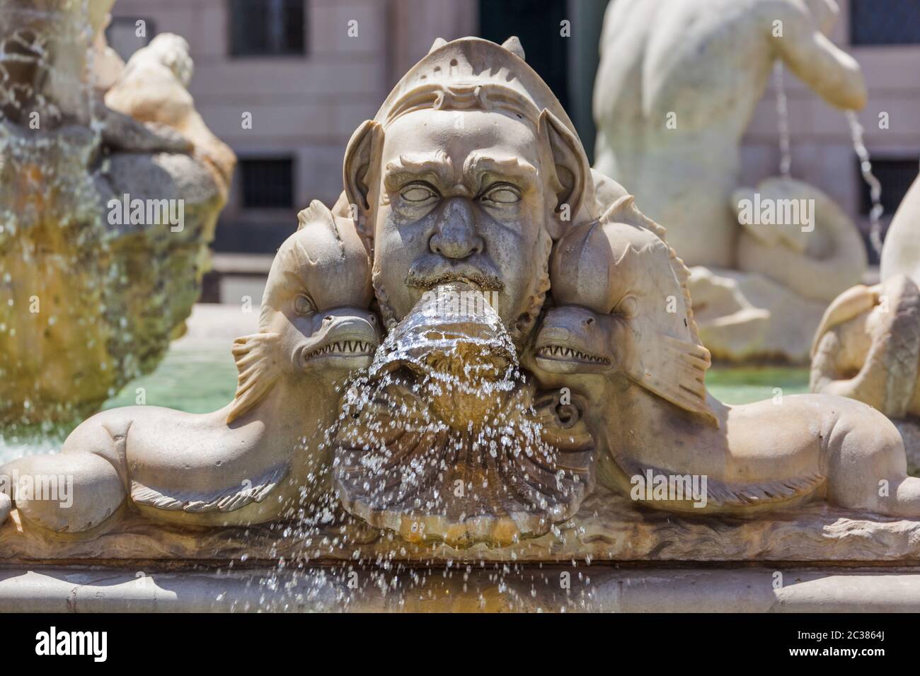 Fountain in Piazza Navona Rome Italy Stock Photo Alamy