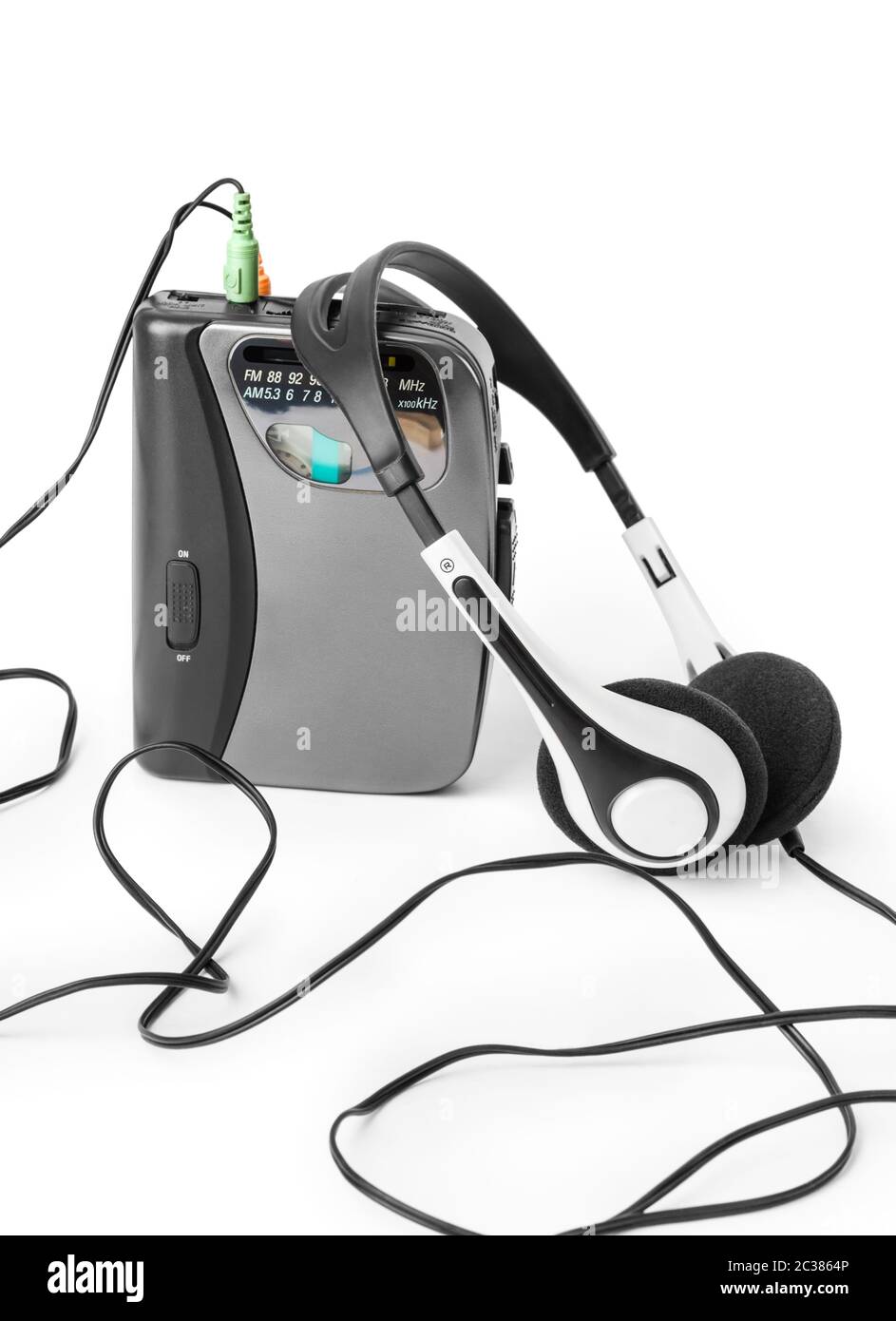 Old cassette player and headphones Stock Photo Alamy