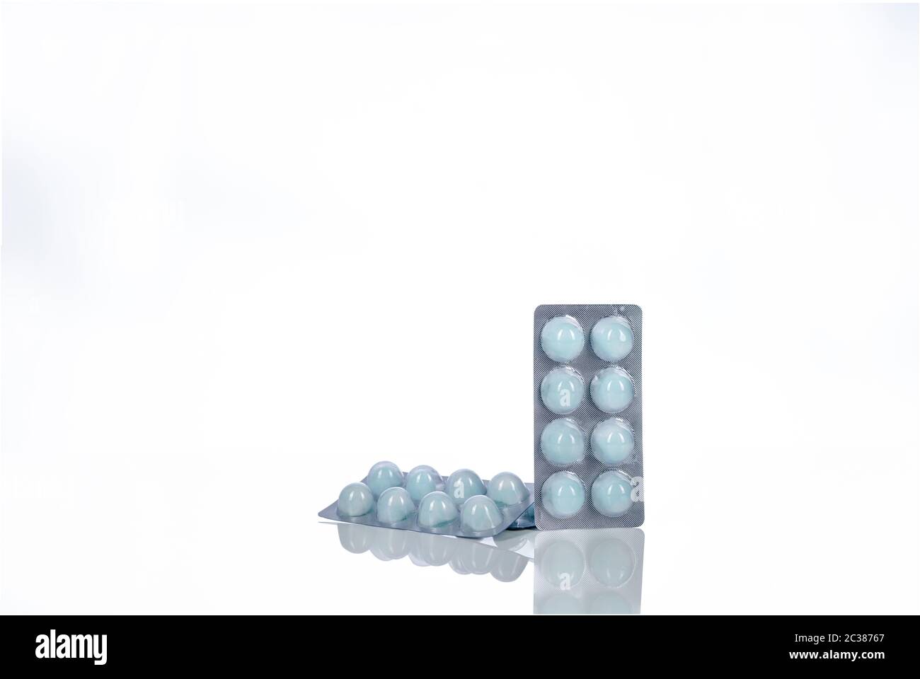 Cotton ball with alcohol in blister pack. Medical supply for wound