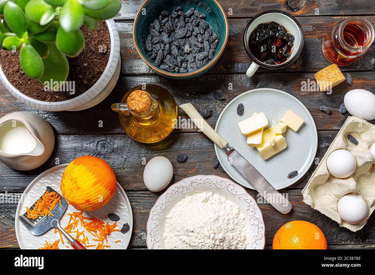 Ingredients for home baking. Stock Photo