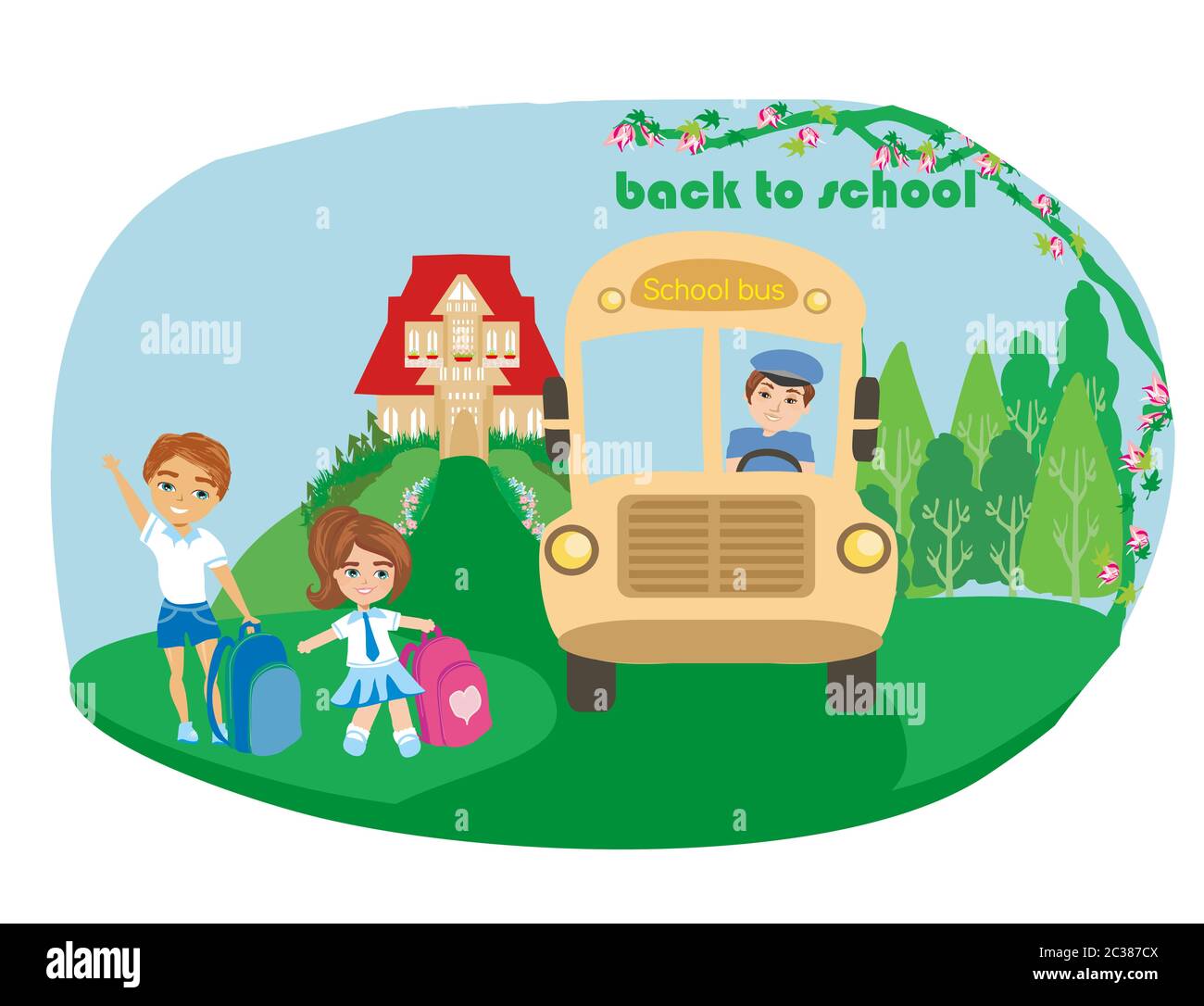 Happy Kids Go To School Stock Photo Alamy Happy Kids Go To School Stock Photo Alamy
