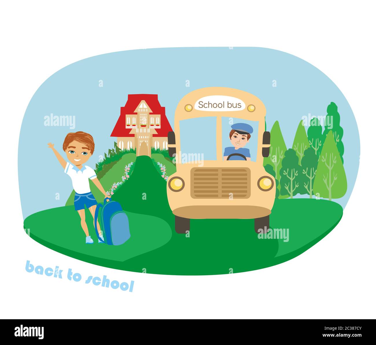 Happy boy go to school Stock Photo Alamy